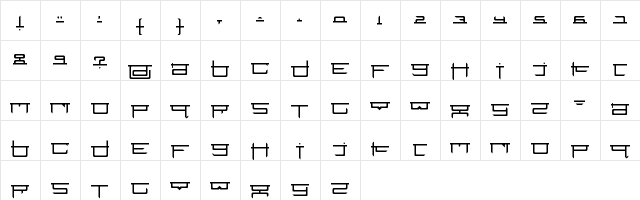 Jap-Karen 3 Regular  glyph index