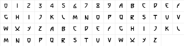 Ultras Bold  glyph index