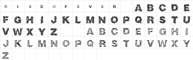 discotech Regular  glyph index