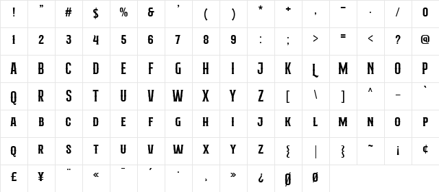 Hermona Regular  glyph index
