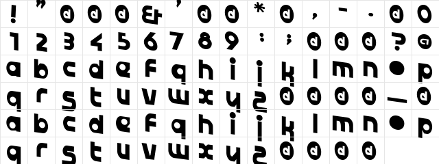 SwinginLondon Regular  glyph index