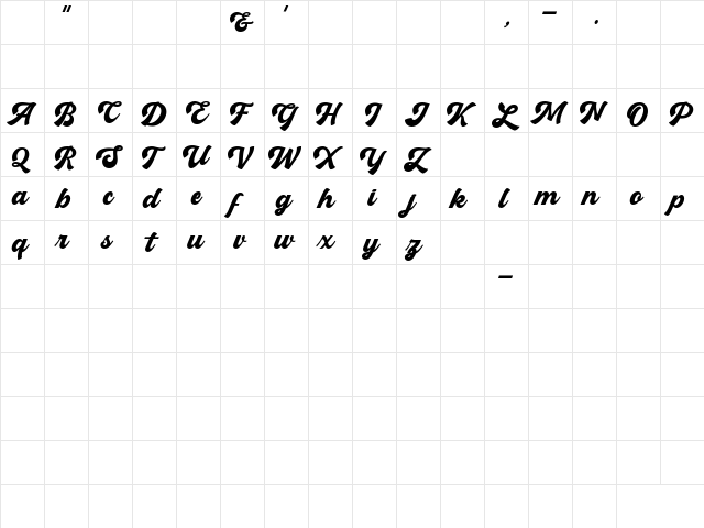 Boldmatte Personal Use Only Regular  glyph index