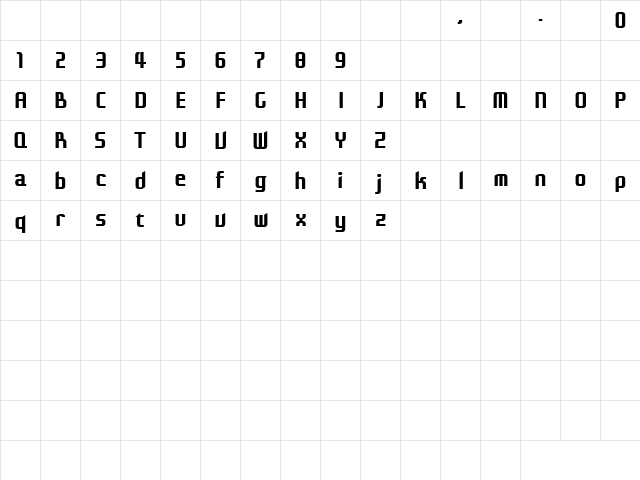 Eleme S Sans HBold Regular  glyph index