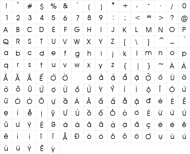 VPS Tuyen Duc Book  glyph index