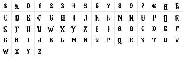 Arlington DEMO Regular  glyph index
