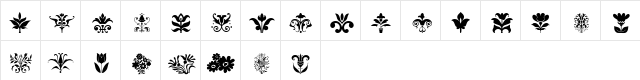 FloraDeco Regular  glyph index