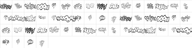 WildAndCrazySFX Medium  glyph index