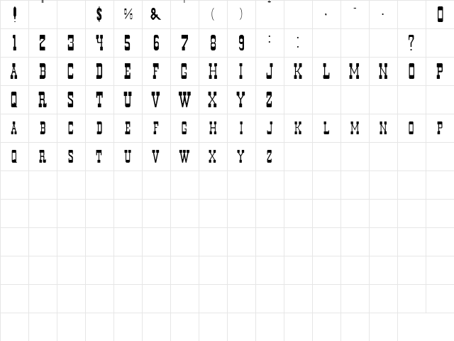 ASPEN Regular  glyph index