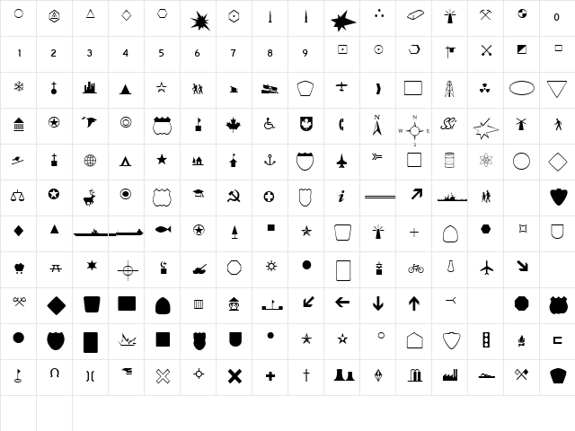 CartographerSSK Regular  glyph index