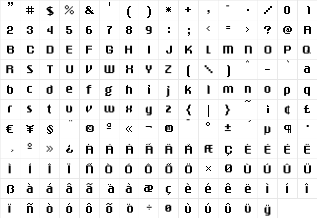 AlwaysTwelve Regular  glyph index