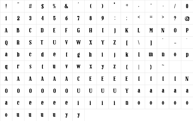 Ekim Mezunu Regular  glyph index