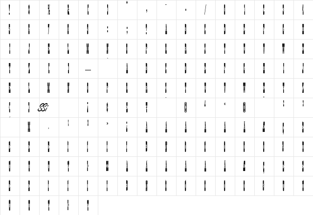 Tumbleweed SSi Regular  glyph index