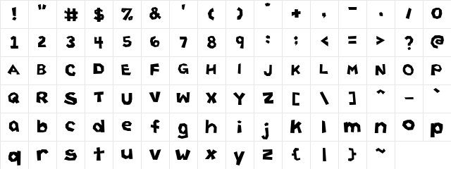 Rend Hauf Regular Regular  glyph index