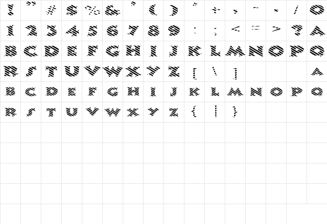 CandyStripeExtended Regular  glyph index