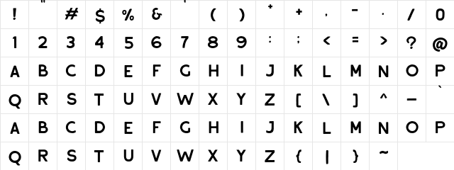 Reliva Sans DEMO Regular  glyph index