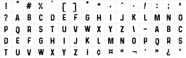 Prequel Demo Regular  glyph index