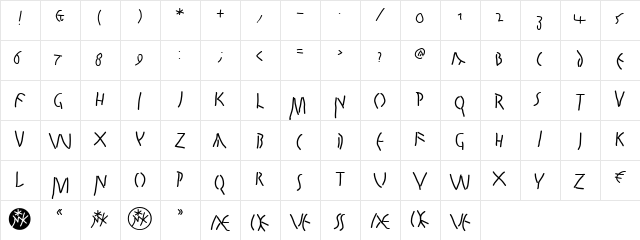QuickJuliusC Regular  glyph index