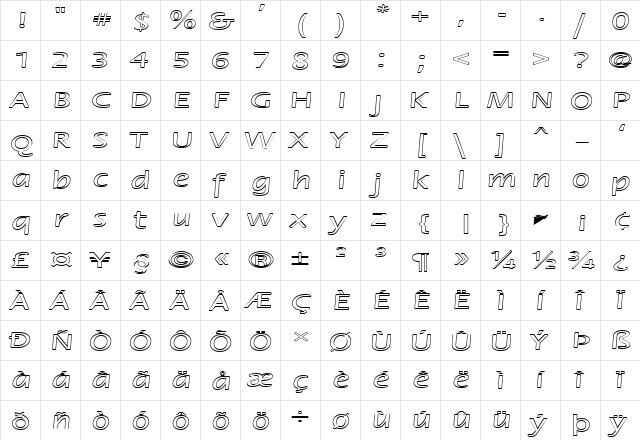 FZ BASIC 17 HOLLOW  EX Normal  glyph index