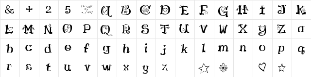 HamLake Regular  glyph index