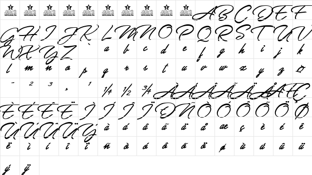 Allegratta Personal Use Regular  glyph index