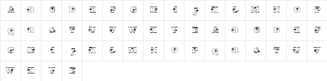 KR Hip Star Regular  glyph index