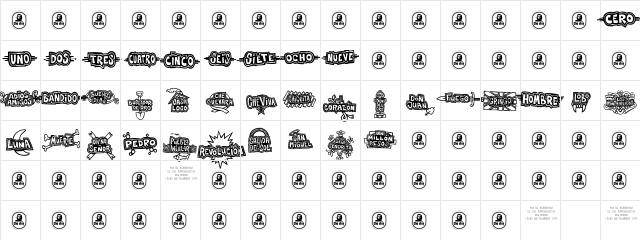 Che Viva Banana Regular  glyph index