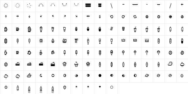 Escalope Soft Icons  glyph index