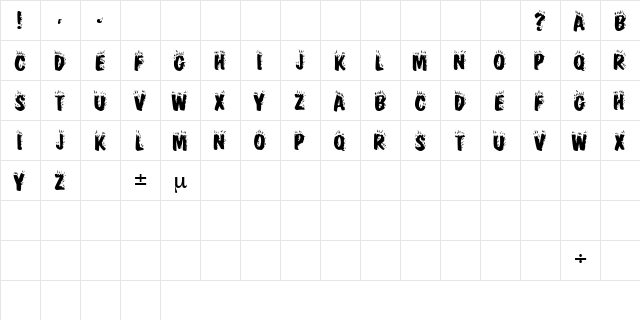 FirebugCapsSSK Regular  glyph index