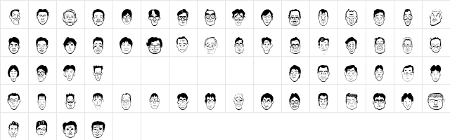 SakabePeople04 Regular  glyph index