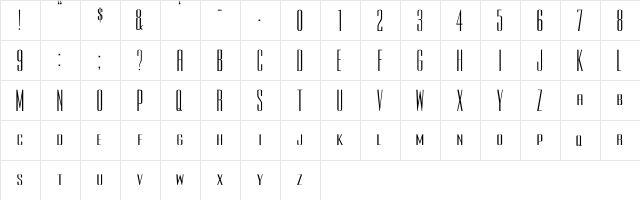Rothman Wd Regular  glyph index