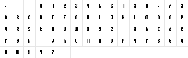 caseconected Regular  glyph index