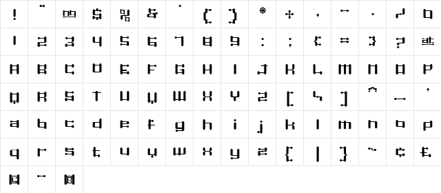 Epitaph Medium  glyph index