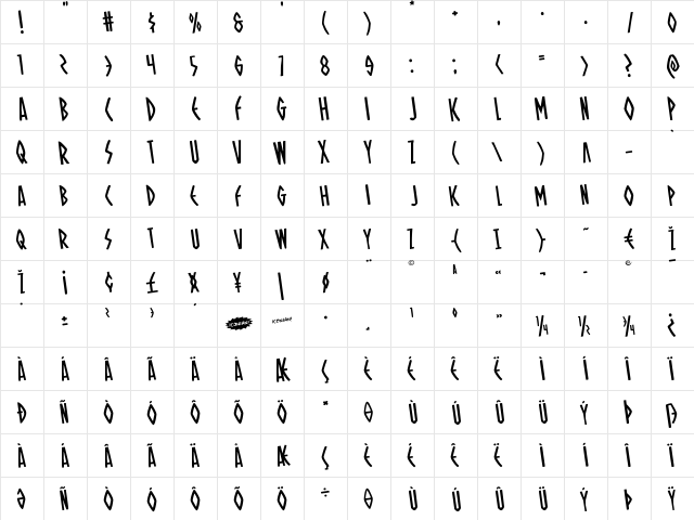 Oh Mighty Isis Rotated Regular  glyph index