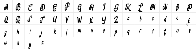 Callgios FREE Regular  glyph index