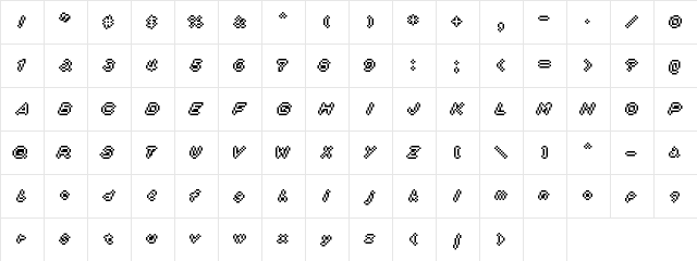 DigitalDrip Medium  glyph index