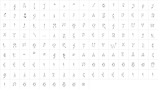 Warlord Regular  glyph index