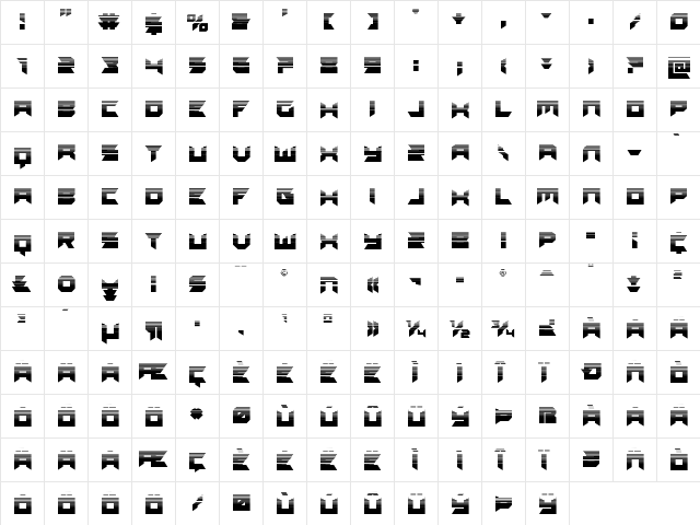 Dagger Dancer Halftone Regular  glyph index