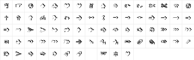 XRough15 Becker Regular  glyph index