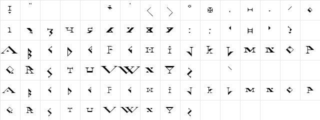 Kambi Regular  glyph index