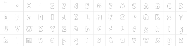 Rabbit Jump Regular  glyph index