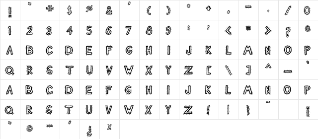Nash TuckerBlue  glyph index