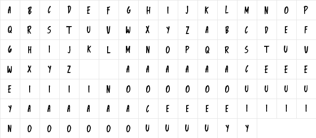 Khensin Demo Regular  glyph index