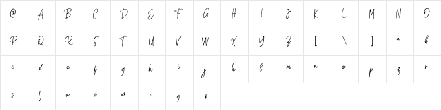 Fianna Demo Regular  glyph index