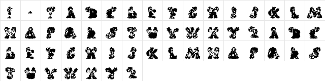 Shrubs Regular  glyph index