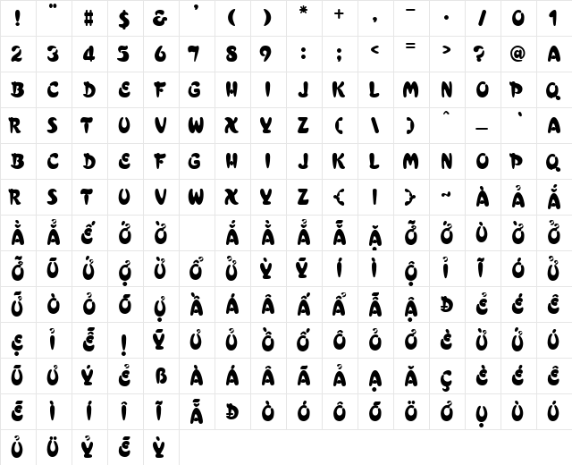 VPS Bac Ninh Hoa Regular  glyph index