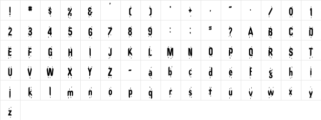 OregonWet Cn Regular  glyph index