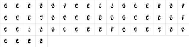 Honey Bunny Regular  glyph index