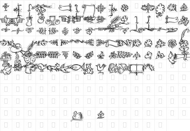 Df Regular  glyph index