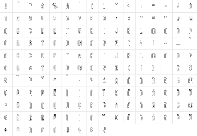 Elbaris Outline Regular  glyph index