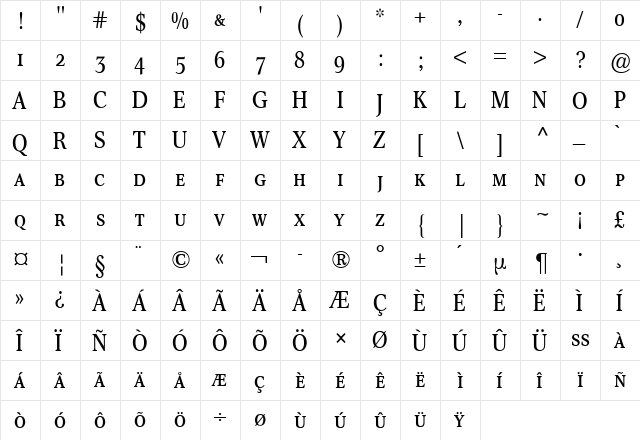 Concorde Nova Expert BQ Regular  glyph index